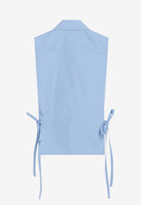 Miu Miu Sleeveless Poplin Shirt Light Blue MK2024OOO19SE/S_MIU-F0076