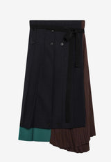 Prada Asymmetric Patchwork Faille Wrap Skirt Blue P164IROOO19Q3/S_PRADA-F0008