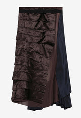 Prada Asymmetric Patchwork Midi Skirt Multicolor P149IGOOO19QZ/S_PRADA-F0008