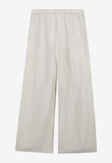 Max Mara Oro Linen Blend Wide-Leg Pants Beige MXMOROCO/S_MAXM-010