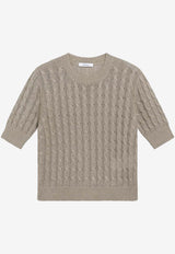 Max Mara Talamo Cable Knit Top Beige MXMTALAMOLI/S_MAXM-002