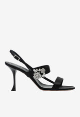 Roger Vivier Efflorescence Crystal Flower Sandals Black RVW81544800RS0/S_ROGVI-B999