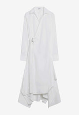 Loewe Asymmetric Draped Silk Dress White S359Y09XJLCO/S_LOEW-2100