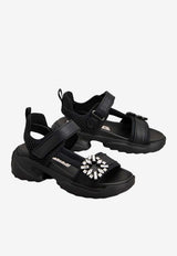 Roger Vivier Viv’ On The Run Mesh Sandals Black RVW80044270V4C/S_ROGVI-B999