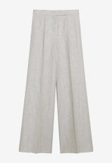 Max Mara Ginnico Straight-Leg Tailored Pants Beige MXSGINNICOCO/S_MAXM-002