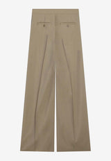 Max Mara Bronte Poplin Tailored Pants Beige MXSBRONTECO/S_MAXM-007