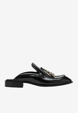 Loewe Edge Brushed Leather Flat Mules Black L814379X70LE/S_LOEW-1100