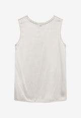'S Max Mara Beige Satin Crewneck Top Beige SMMESTRIVI/S_MAXS-001