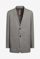 Rick Owens Mélange Concordian Single-Breasted Blazer Gray RR01F2721WME/S_RICKO-178