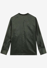 Max Mara Baldi Long-Sleeved Linen Shirt Green MSTBALDILI/S_MAXMS-061