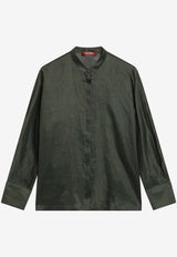 Max Mara Baldi Long-Sleeved Linen Shirt Green MSTBALDILI/S_MAXMS-061