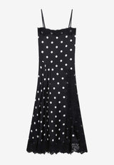 Sportmax Polka-Dot Silk Lace-Trim Dress Black SPXCAPOVI/S_SPORM-003