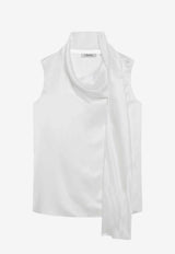 'S Max Mara Draped Neck Silk Satin Top White SMMDRYVI/S_MAXS-001