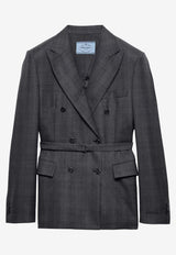 Prada Double-Breasted Wool Blazer Gray P595PHOOO1N01/S_PRADA-F0308