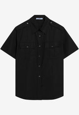 Prada Poplin Short-Sleeved Shirt Black P411JOOO1XV2/S_PRADA-F0002