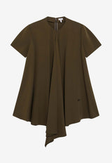 Loewe Stretch Cady Draped Mini Dress Green S540Y09XVHVI/S_LOEW-4160