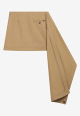 Loewe Asymmetrical Gabardine Panel Skirt Beige S540Y08XCSCO/S_LOEW-2140