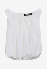 Jacquemus Lavande Bouffant Draped Top White TOW00888AW00770/S_JACQM-100