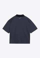 AMI PARIS Ami De Coeur Striped Polo T-shirt Blue UPL422UJE0212/S_AMI-A044