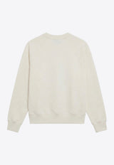 AMI PARIS Ami De Coeur Crewneck Sweatshirt Cream USW757747/S_AMI-136