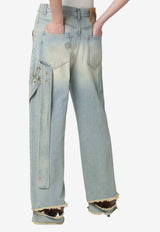 DARKPARK Lisa Washed Denim Cargo Pants Light Blue WTR78DBL01W062/S_DARKP-W062