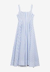 Sportmax Striped Fit-And-Flare Poplin Dress Blue SPXFILMATOCO/S_SPORM-003