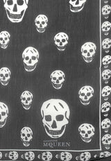 Skull Print Wool Scarf
