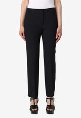 Leaf Crepe Cigarette Pants