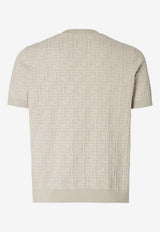 Fendi FF Jacquard Knit T-shirt Gray FZX051AU7O/S_FENDI-F0B9Y