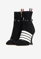 Thom Browne Trompe L'Oeil 105 Soft Suede 4-bar Ankle Boots Black FFB263AL0178_001