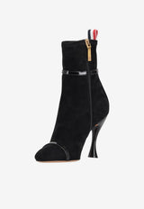 Thom Browne Trompe L'Oeil 105 Soft Suede 4-bar Ankle Boots Black FFB263AL0178_001