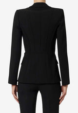 Elisabetta Franchi Double-Breasted Buttoned Blazer Black GI21661E2_110