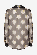 Fendi Bouquet Print Sheer Shirt Black FS1357AYX7/S_FENDI-F0QA1