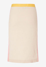 Fendi Monogram Midi Skirt Beige FZS031AW4S/S_FENDI-F0WC4