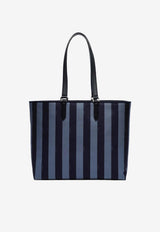 Fendi Striped Logo Canvas Tote Bag Blue 7VA610ARMG/O_FENDI-F1PG7