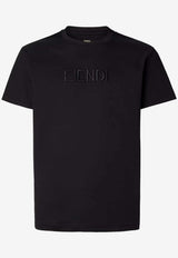 Fendi Logo Embroidered Slim T-shirt Black FY1319AY0G/S_FENDI-F0QA1