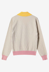 Fendi V-neck Monogram Sweater Beige FZXE95AW4S/S_FENDI-F0WC4