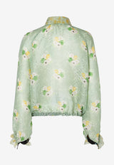 Fendi Bouquet Print Organza Lace Bomber Jacket Green FJ7711AW9F/S_FENDI-F1AL8