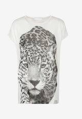 Stella McCartney Leopard Print T-shirt White 6J04443SQA34_9200