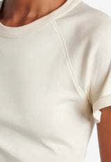 Stella McCartney Frilled Hem Ribbed T-shirt White 6J04543SQA51_9200