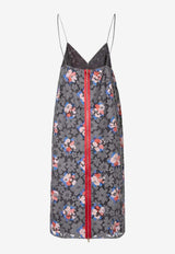 Fendi Bouquet Print Midi Dress Multicolor FDD558AW9E/S_FENDI-F1W0R