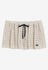 Miu Miu Crochet Knit Mini Skirt Natural MMG588OOO1847/S_MIU-F0018