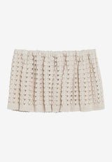 Miu Miu Crochet Knit Mini Skirt Natural MMG588OOO1847/S_MIU-F0018