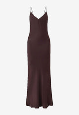 Anine Bing Laurel Criss-Cross Slip Maxi Dress Dark Brown A0211285_BWN43