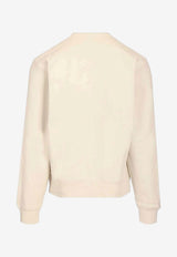 Saint Laurent Embroidered Crewneck Sweatshirt Beige 859817Y36SW_7425