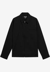 Jacquemus Mecano Long-Sleeved Zip-Up Shirt Black SHM00576AW00739/S_JACQM-990