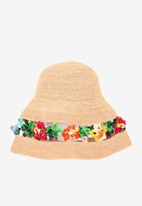 Alanui Sea Nomad Floral Appliqué Raffia Hat Sand LWLA043R26MAT001_1784