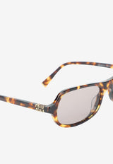 Aviator Logo Sunglasses