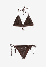 Halterneck Sequined Bikini