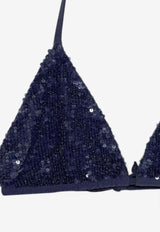 P.A.R.O.S.H. Halterneck Sequined Bikini Blue D005520GONG26_012